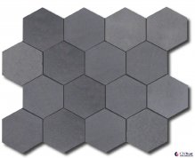Big hexagon basalt mosaic tile